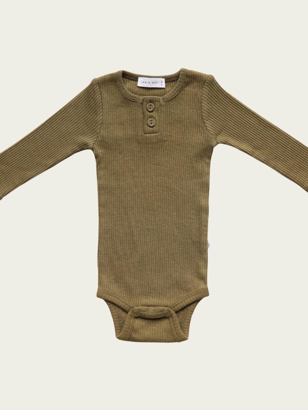 Jamie Kay Olive Green Ribbed Long Sleeve One-Piece
